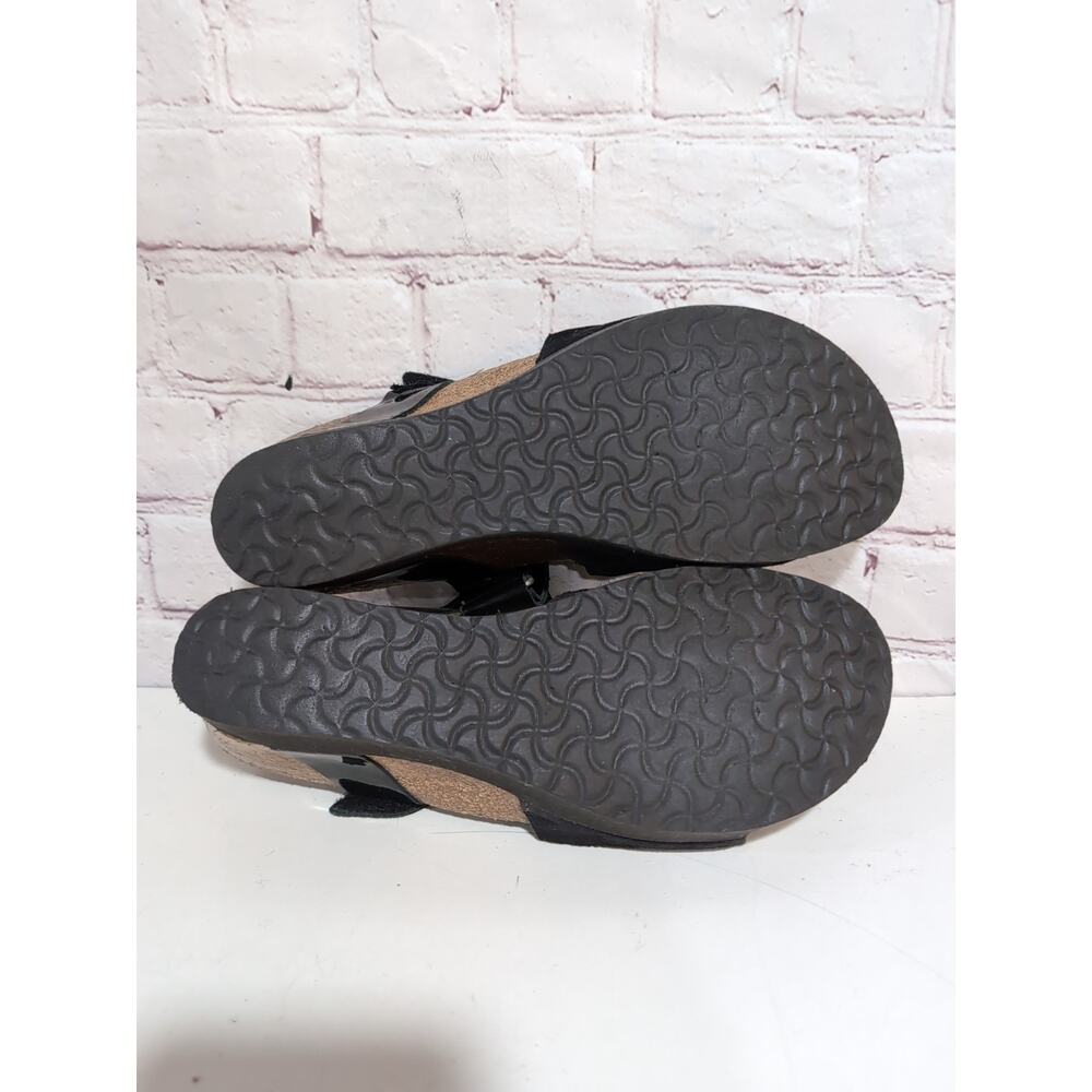 Papillio Birkenstock Linda Platform Wedge 8-8.5 Sandal Black Patent Suede Boho - Picture 7 of 12